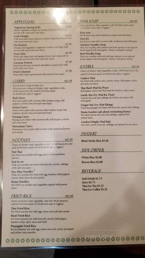 Thai Star - Seattle, WA menu_pic