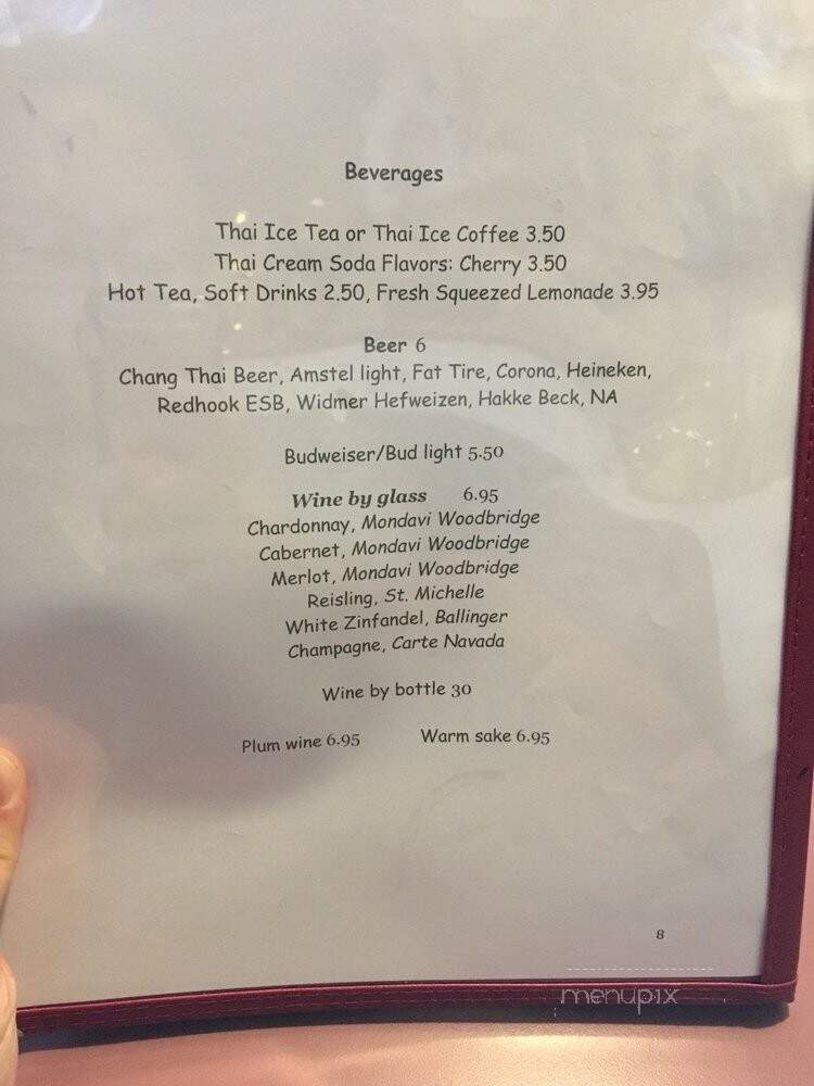 Thumra Thai Restaurant - Kirkland, WA menu_pic