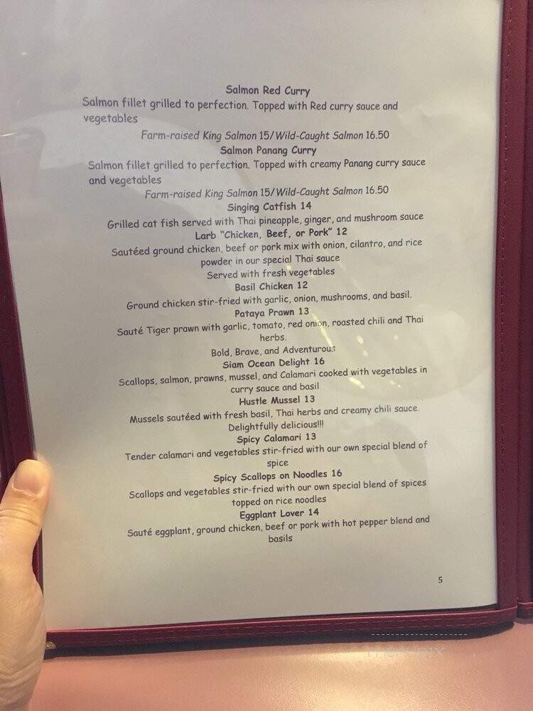 Thumra Thai Restaurant - Kirkland, WA menu_pic