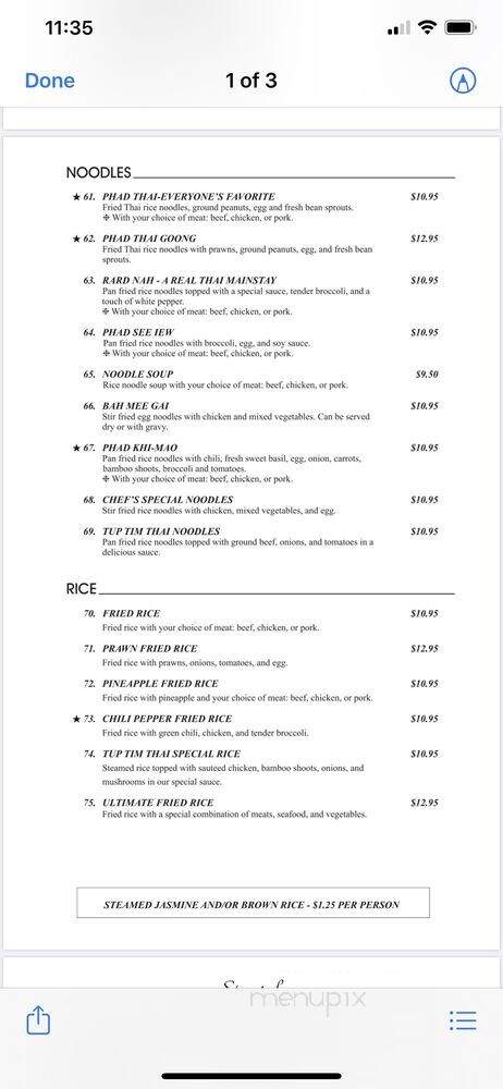 Tup Tim Thai - Seattle, WA menu_pic