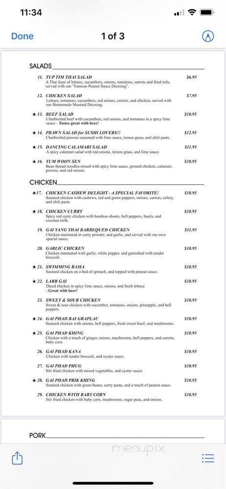 Tup Tim Thai - Seattle, WA menu_pic