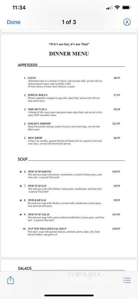 Tup Tim Thai - Seattle, WA menu_pic