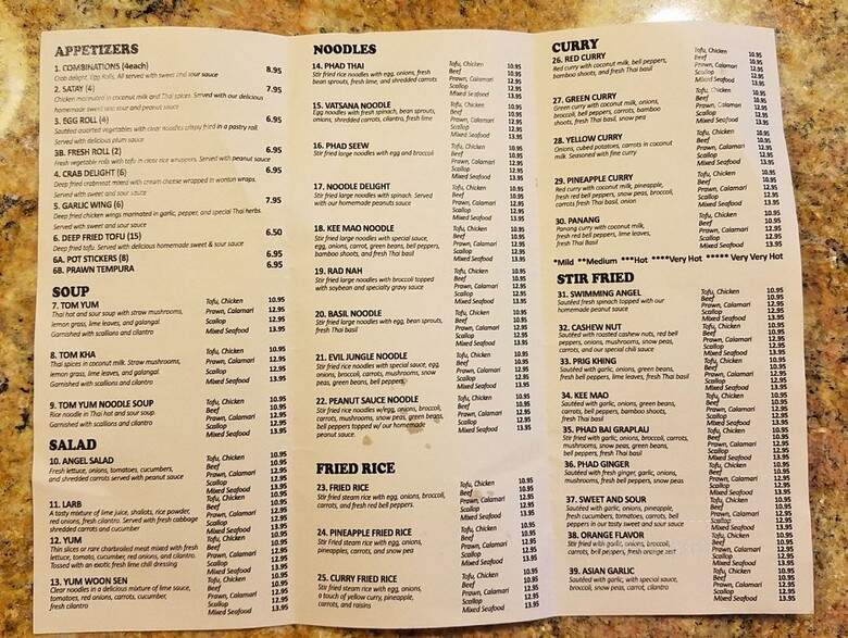Vatsana Thai Restaurant - Seattle, WA menu_pic