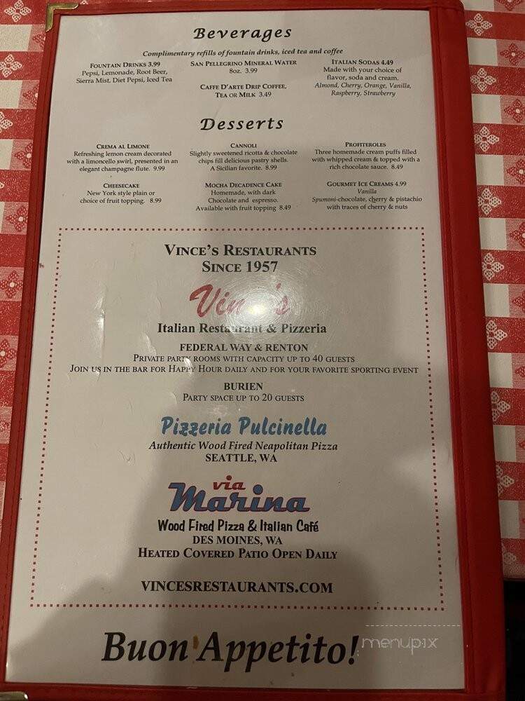 Vince's Italian Restaurant - Federal Way, WA