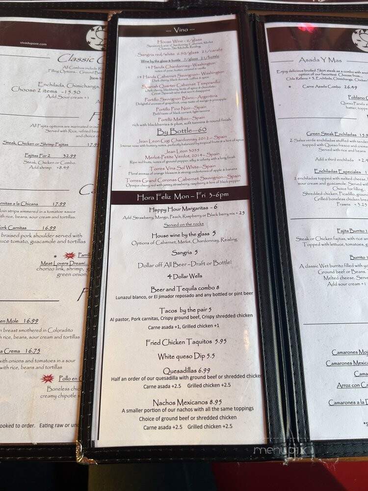 Viva Mexico - Dupont, WA menu_pic