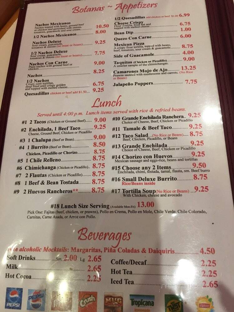 Viva Mexico - Des Moines, WA menu_pic