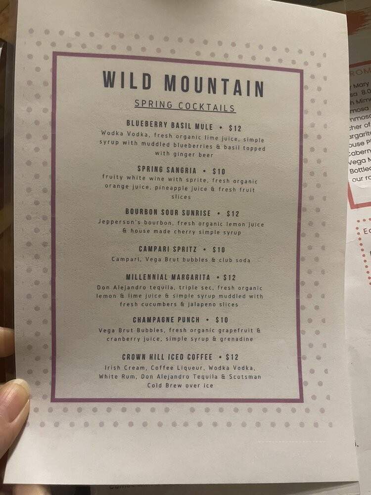 Wild Mountain Cafe - Seattle, WA menu_pic