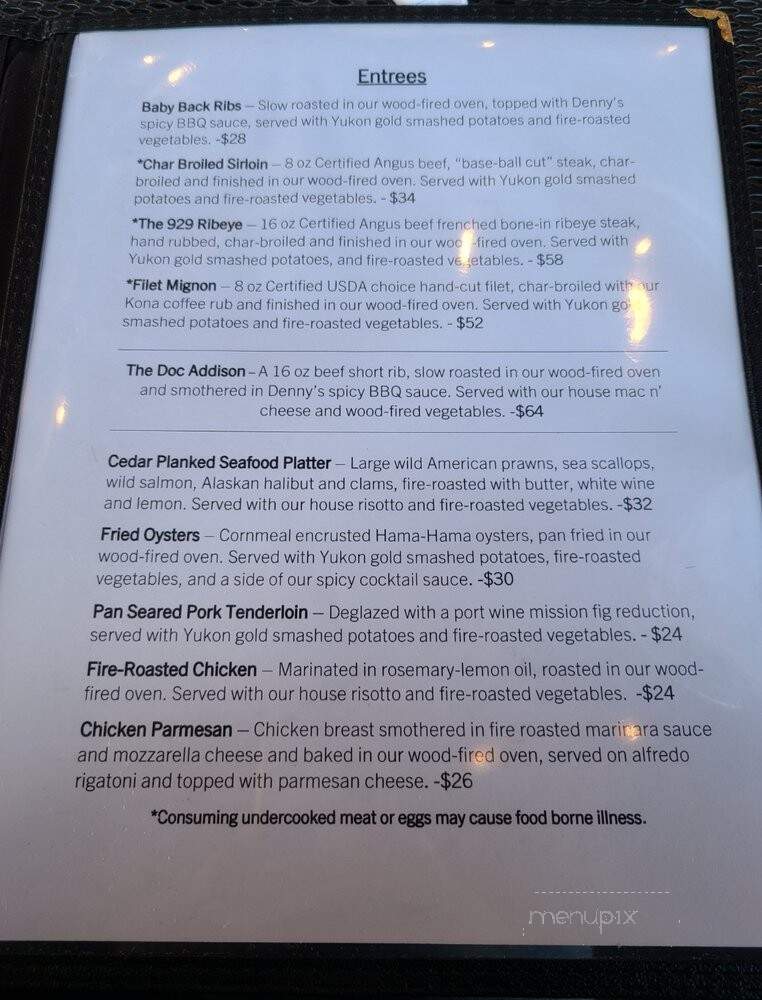 Wildfire - Port Angeles, WA menu_pic