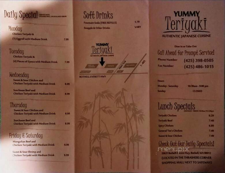 Yummy Teriyaki - Bothell, WA menu_pic