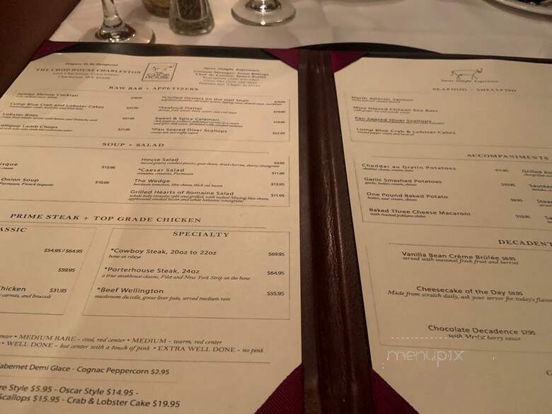 The Chop House - Charleston, WV menu_pic