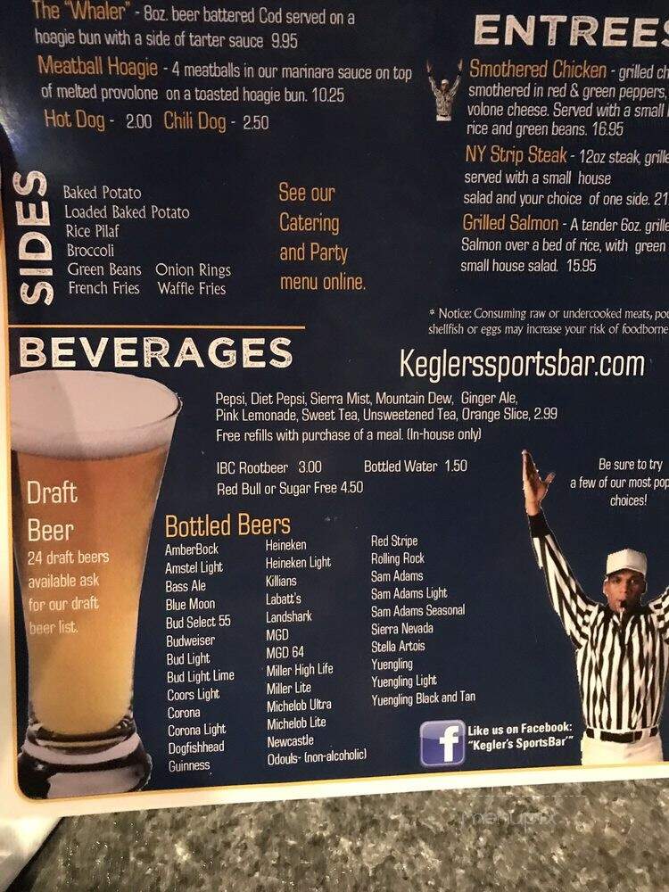 Kegler's - Morgantown, WV menu_pic