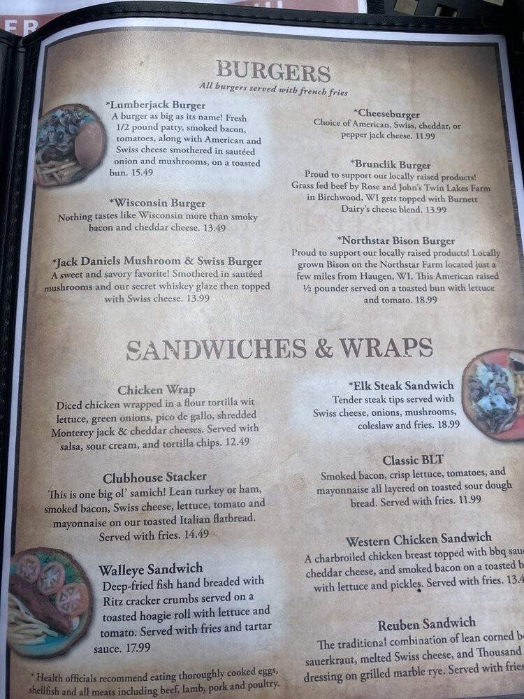 Adventures Sporting Cafe & Pub - Rice Lake, WI menu_pic