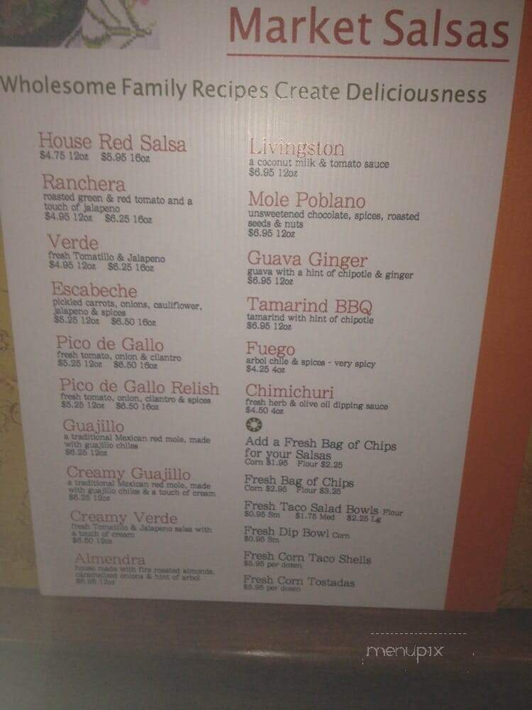 Antigue Real - Mukwonago, WI menu_pic