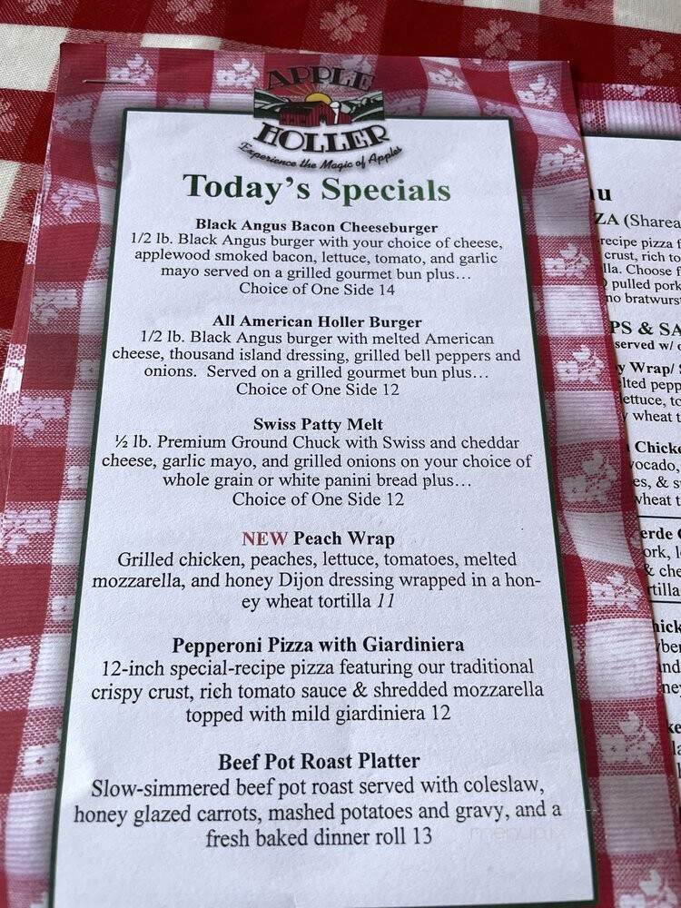 Appleholler Restaurant - Sturtevant, WI menu_pic