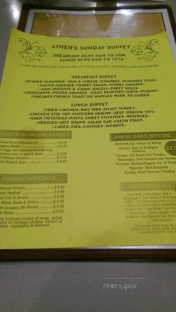 Athens Family Restaurant - Milwaukee, WI menu_pic