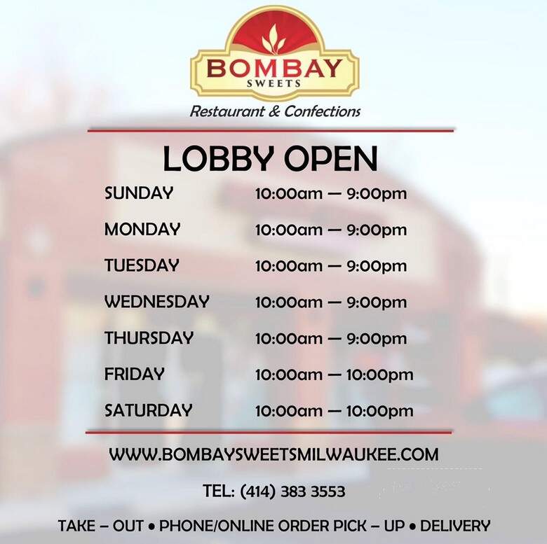 Bombay Sweet - Milwaukee, WI menu_pic