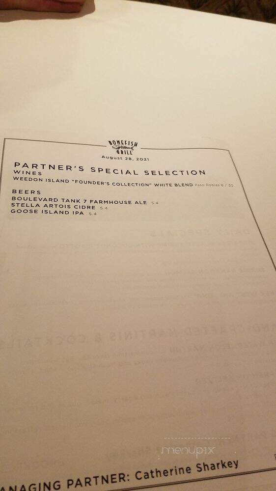 Bonefish Grill - Brookfield, WI menu_pic