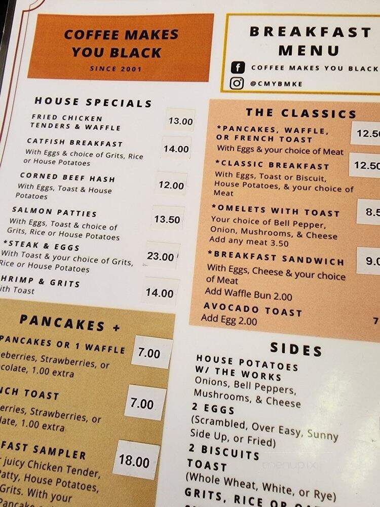 Coffee Makes You Black - Milwaukee, WI menu_pic