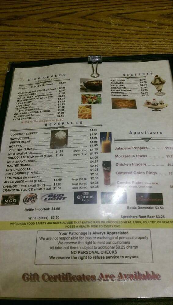 Dave's Restaurant - Waukesha, WI menu_pic