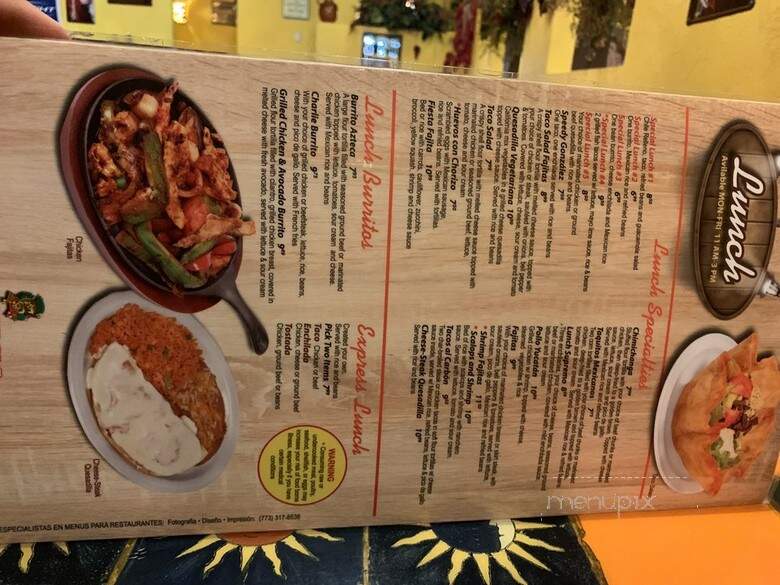 El Azteca Mexican Restaurant - Neenah, WI menu_pic
