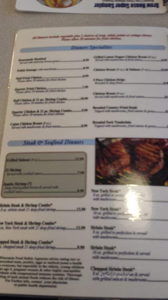 Four Star Family Restaurant - Wautoma, WI menu_pic