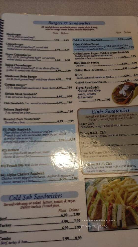 Four Star Family Restaurant - Wautoma, WI menu_pic