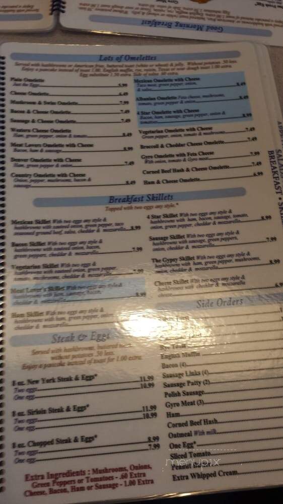 Four Star Family Restaurant - Wautoma, WI menu_pic