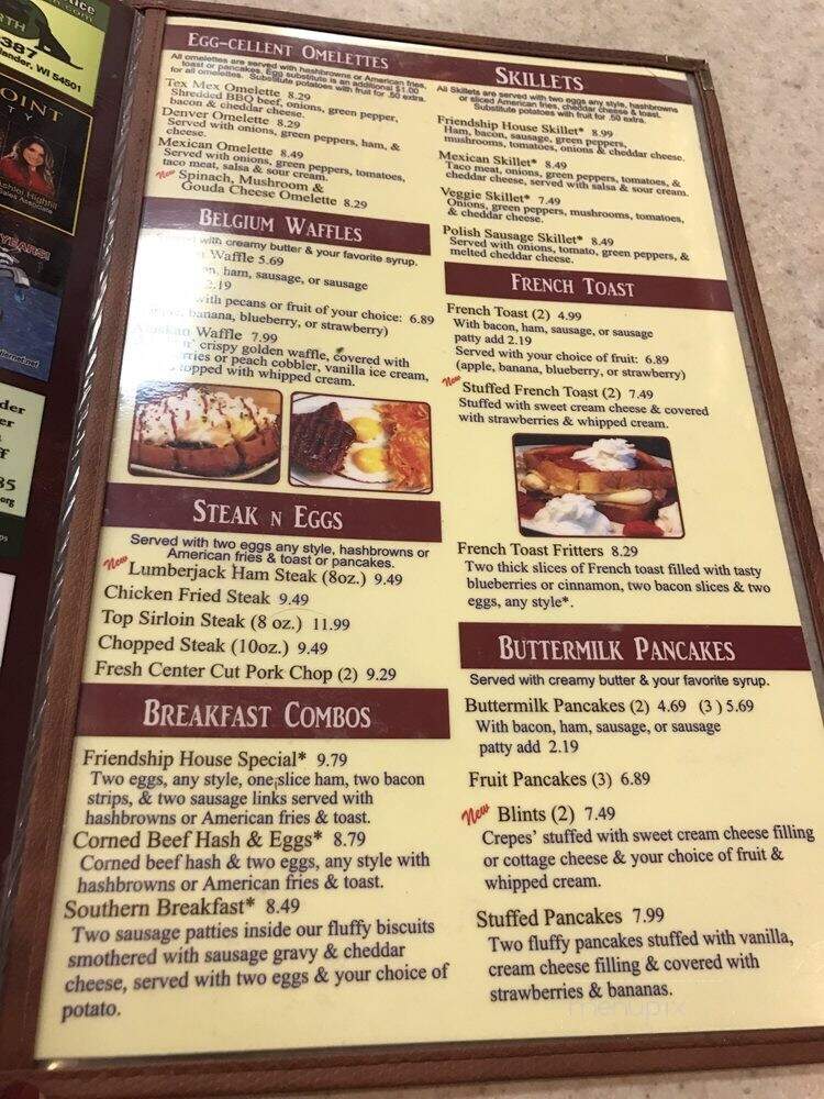 Friendship Family Restaurants - Rhinelander, WI menu_pic