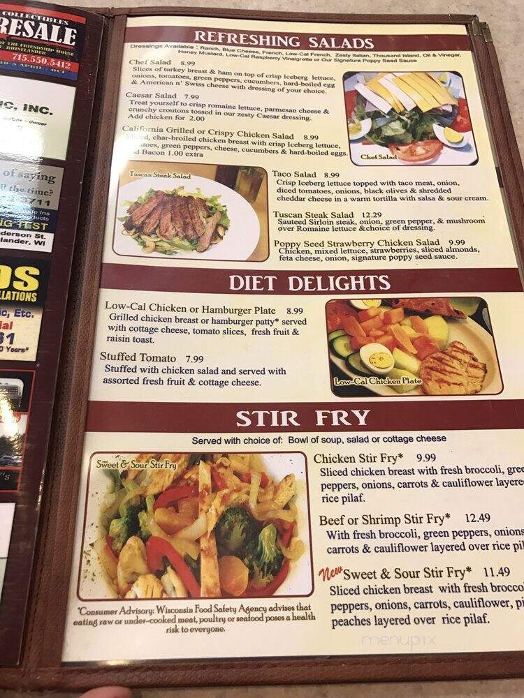 Friendship Family Restaurants - Rhinelander, WI menu_pic