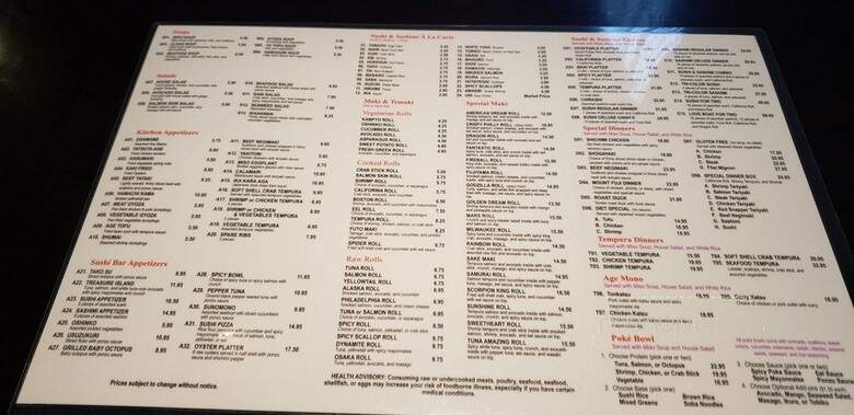 Fujiyama - Milwaukee, WI menu_pic