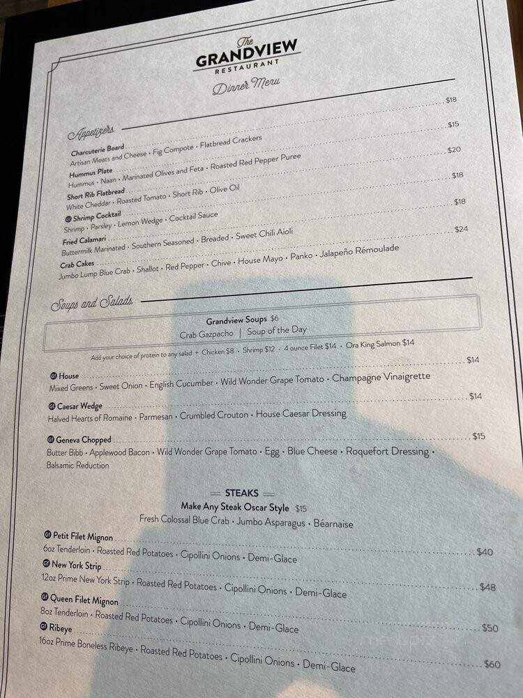 Grandview Restaurant Lounge - Lake Geneva, WI menu_pic