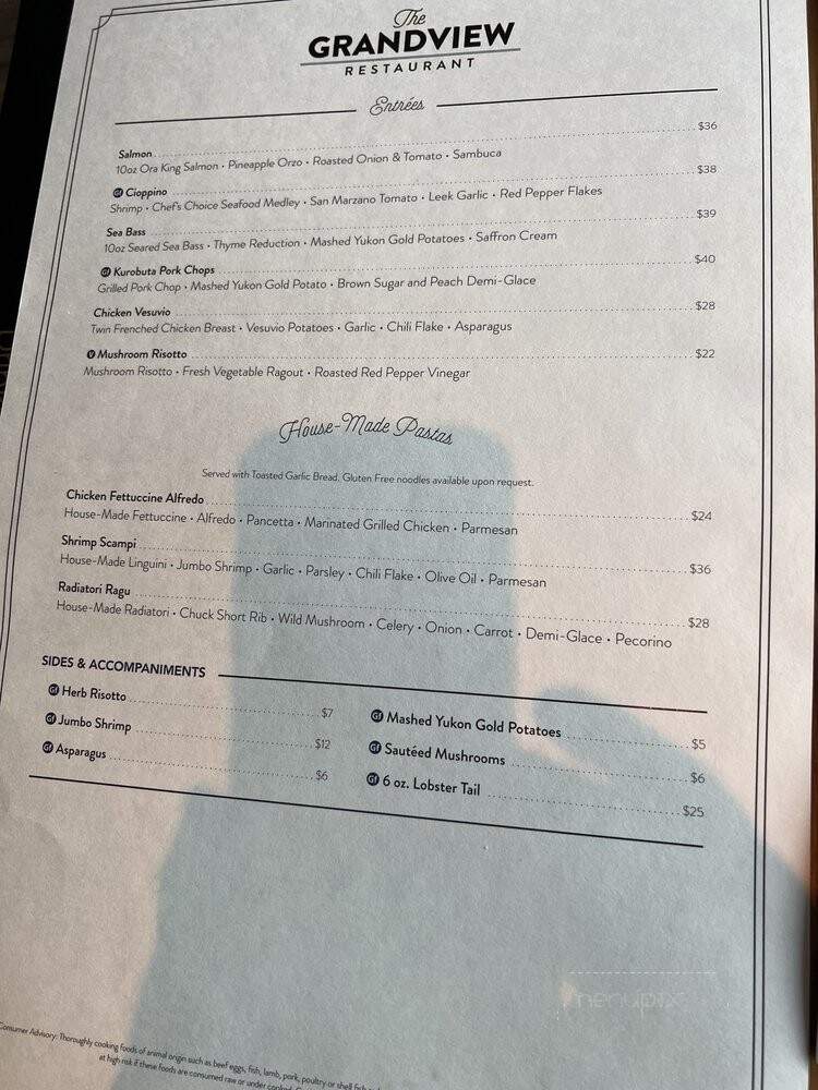 Grandview Restaurant Lounge - Lake Geneva, WI menu_pic