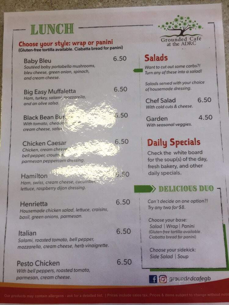 Greenery Cafe - Green Bay, WI menu_pic
