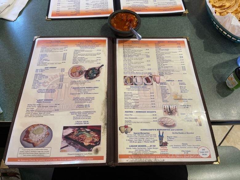 Guanajuato Mexican Restaurant - Milwaukee, WI menu_pic