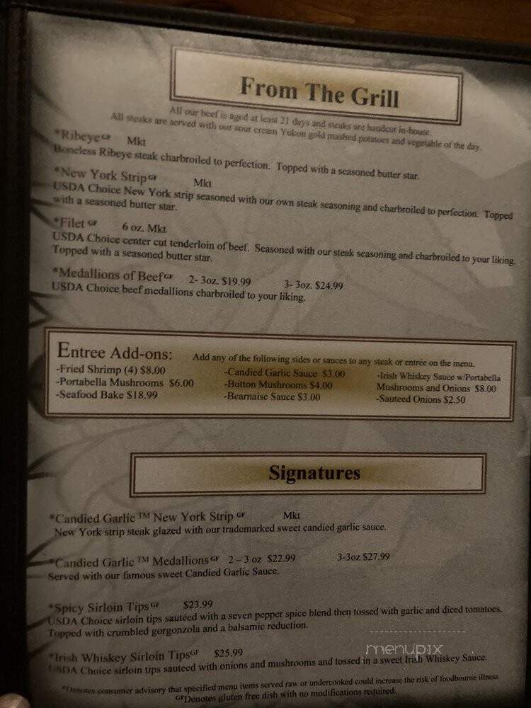 Houligan's Steak & Seafood Pub - Eau Claire, WI menu_pic