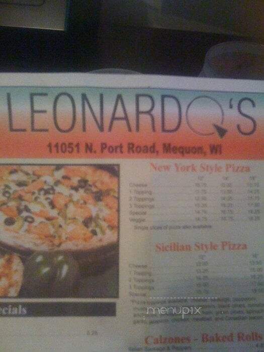 Leonardo's Pizza Parlor - Mequon, WI menu_pic