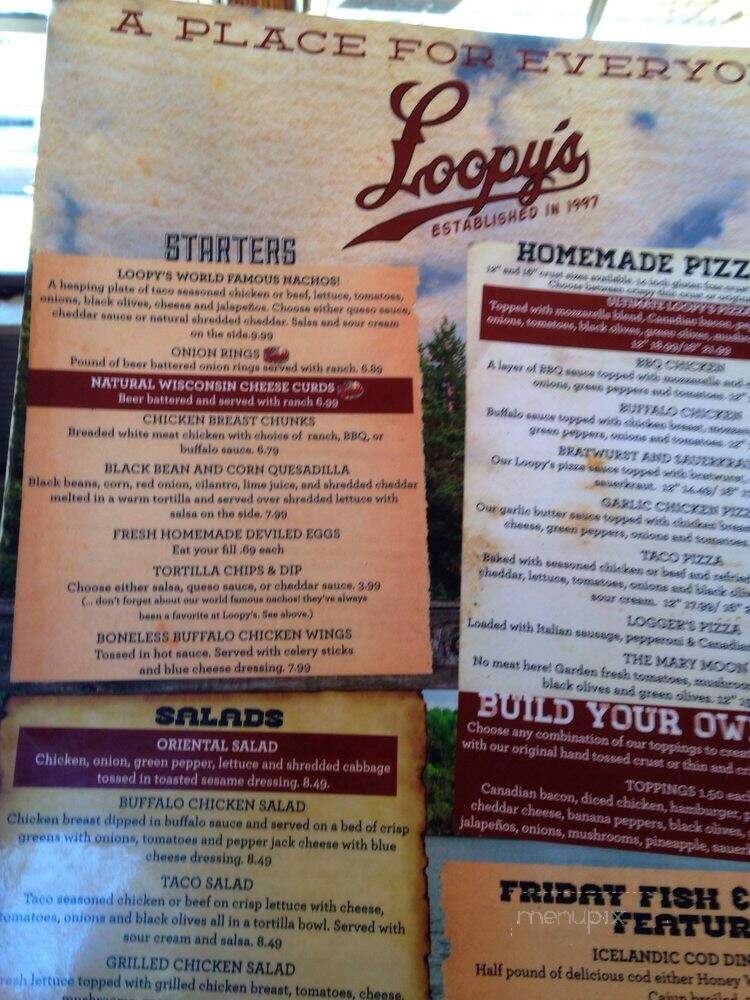 Loopy's - Chippewa Falls, WI menu_pic