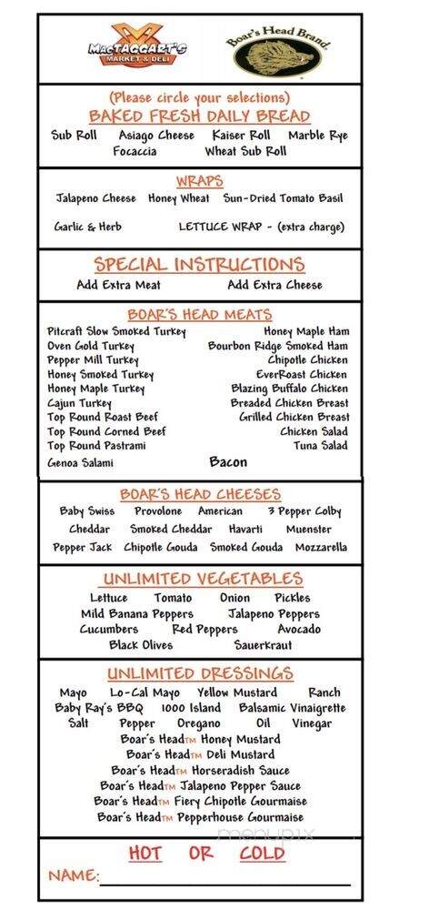 Mac Taggarts Market - Madison, WI menu_pic