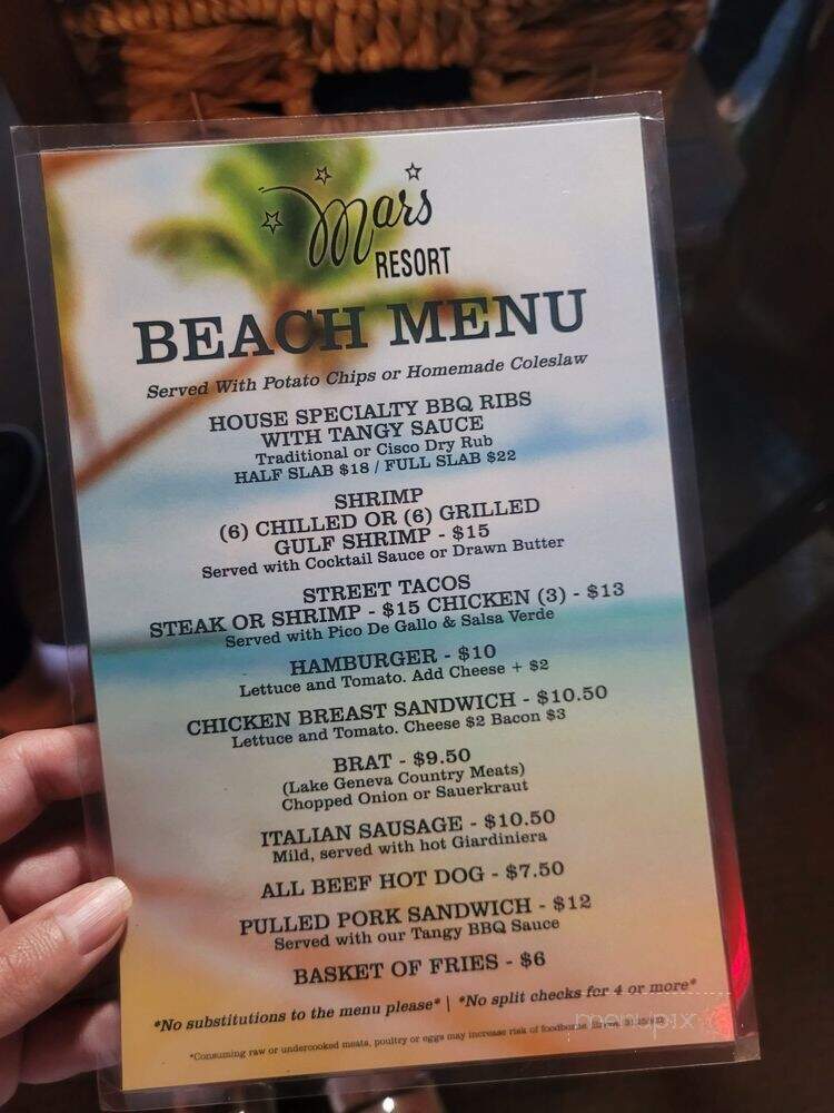 Mars Resort & Restaurant - Lake Geneva, WI menu_pic