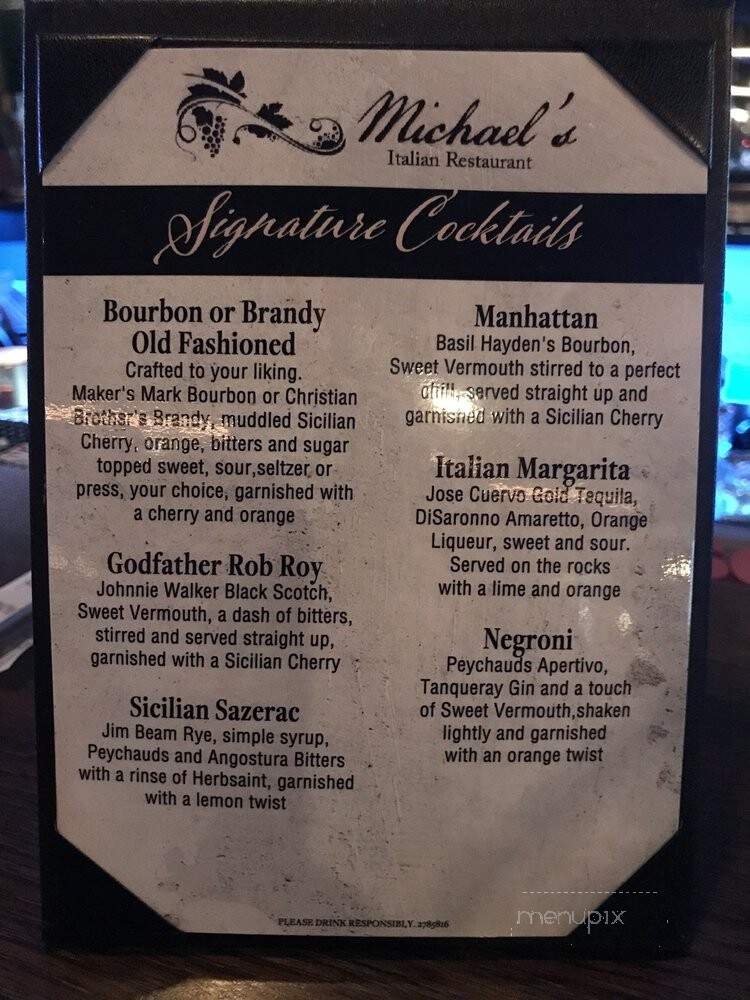 Michael's Italian-Amer Restaurant - Waukesha, WI menu_pic