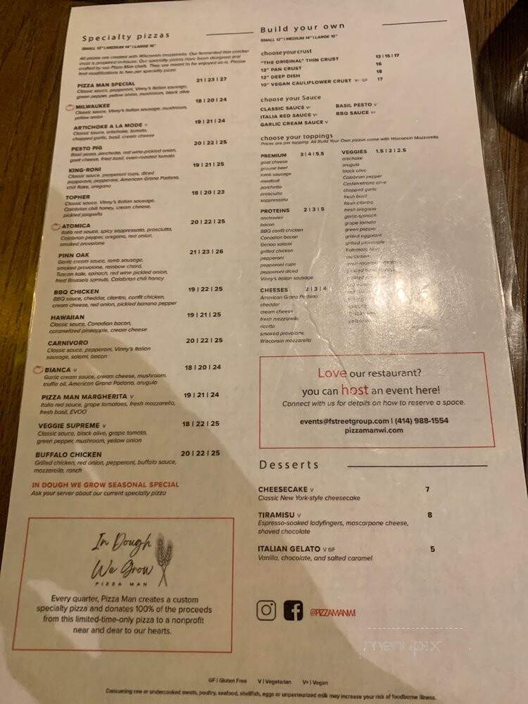 Pizza Man - Milwaukee, WI menu_pic
