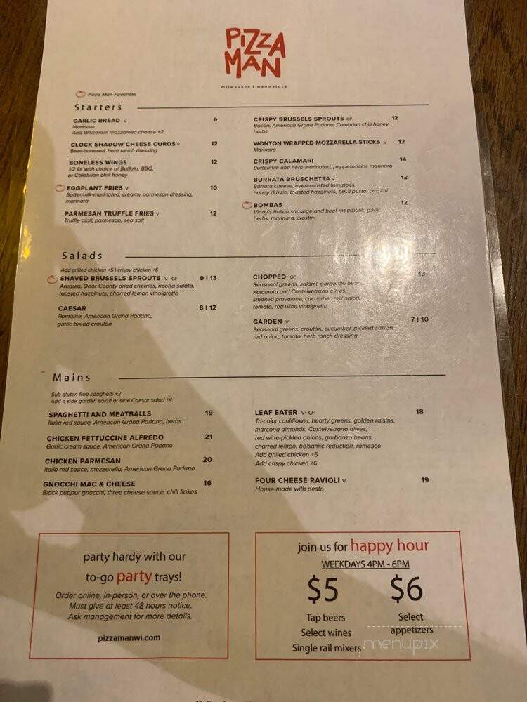 Pizza Man - Milwaukee, WI menu_pic