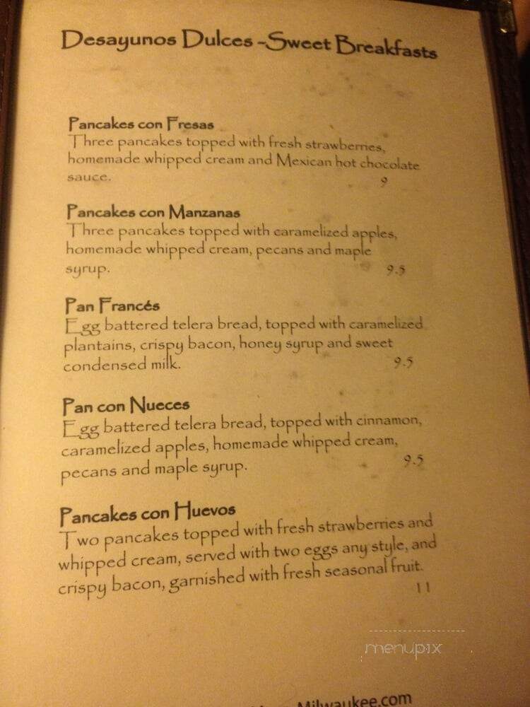 Riviera Maya - Milwaukee, WI menu_pic