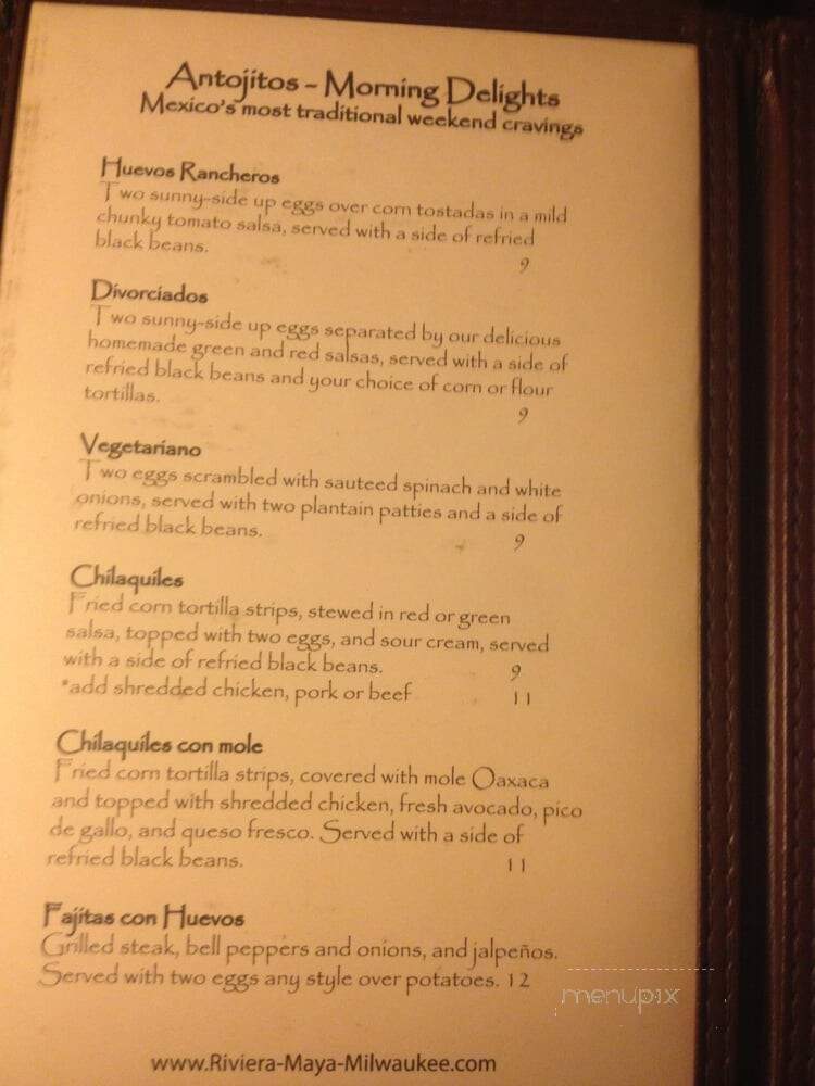 Riviera Maya - Milwaukee, WI menu_pic