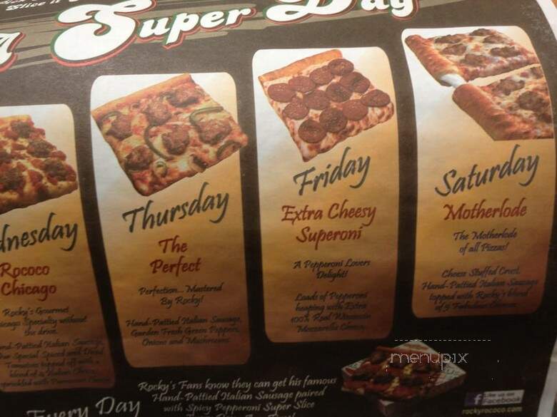 Rocky Rococo Pizza & Pasta - Milwaukee, WI menu_pic