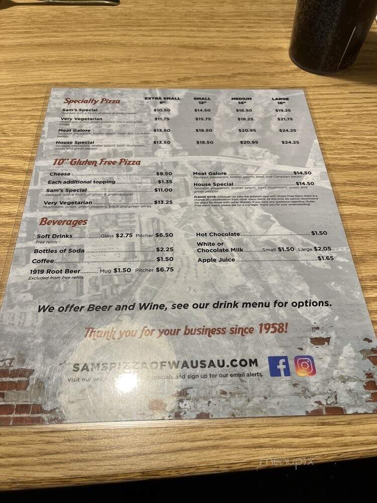 Sam's Pizza Palace - Schofield, WI menu_pic