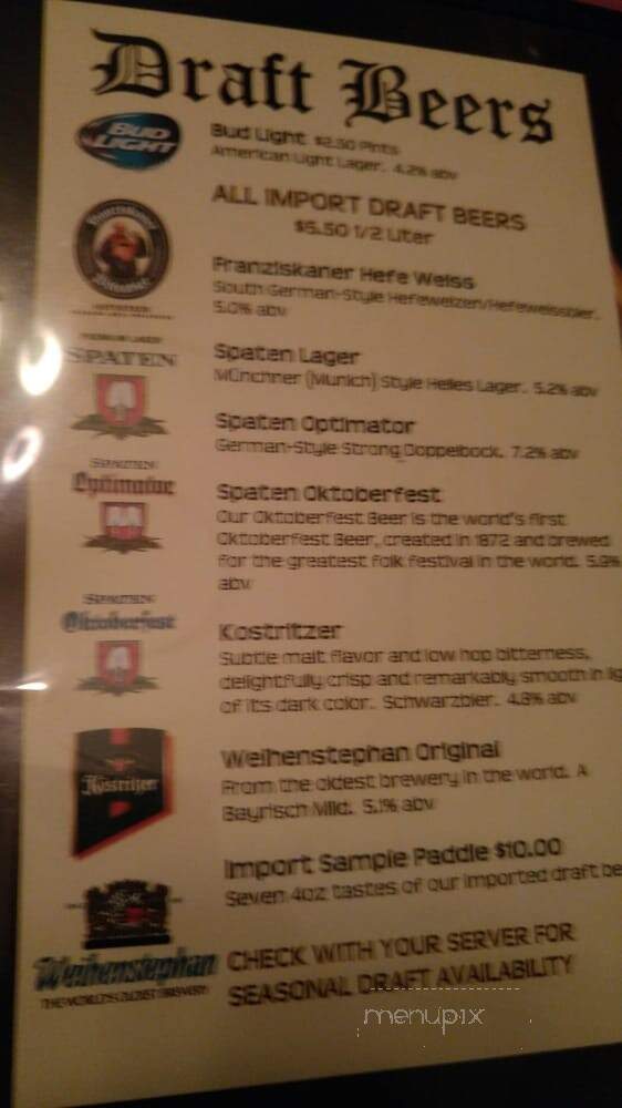 Schwabenhof Lounge & Hall - Menomonee Falls, WI menu_pic
