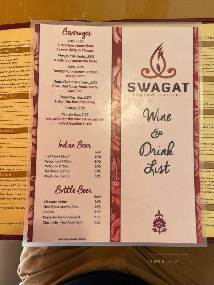 Swagat Restaurant - Madison, WI menu_pic