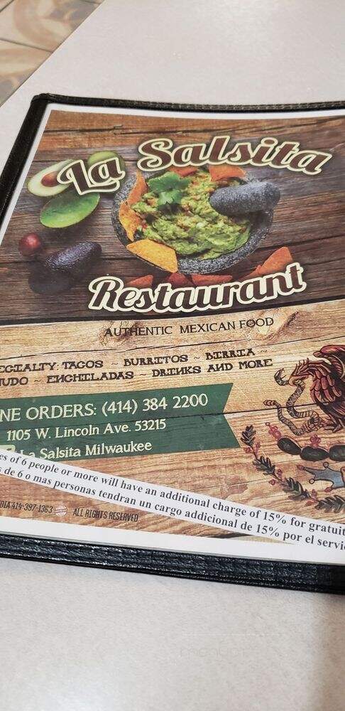 Taqueria La Salsa - Milwaukee, WI menu_pic