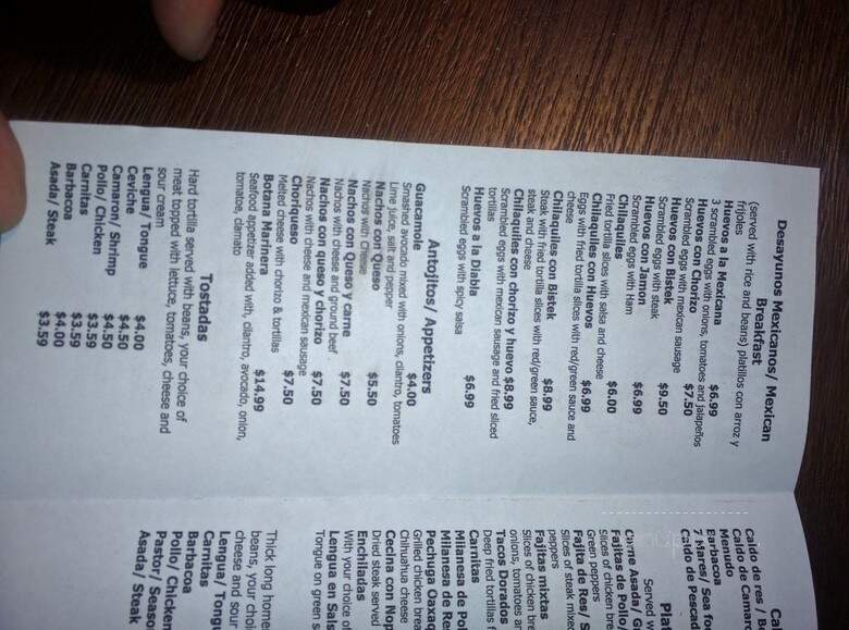Taquiran Michoacan - Green Bay, WI menu_pic